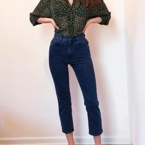 VTG Lee High Waist Straight Leg Dark Wash Jeans